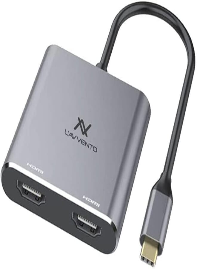 L'AVVENTO (CV152) | Type-C Hub to Dual HDMI + USB + PD Charging | 4-in-1 Multiport Adapter | 4K Support | Sleek Aluminum Design